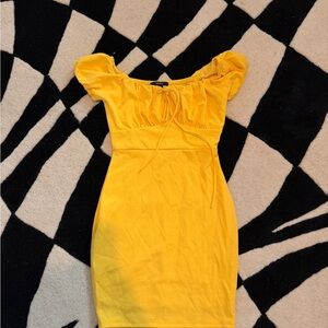 Forever 21- Yellow Off-Shoulder Women’s Dress